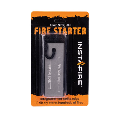 InstaFire magnesium fire starter in packaging